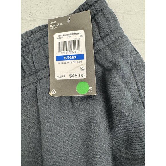 Under Armour UA Rival Terry 6” Shorts Size XL Men’s Navy Blue Side Pockets - Picture 4 of 6